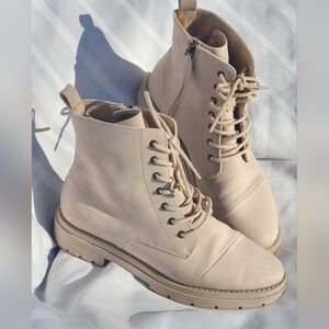 Toms Womens Alaya Faux Leather Combat/Lace-up Boots Shoes BHFO 8426 Size 10